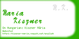 maria kiszner business card